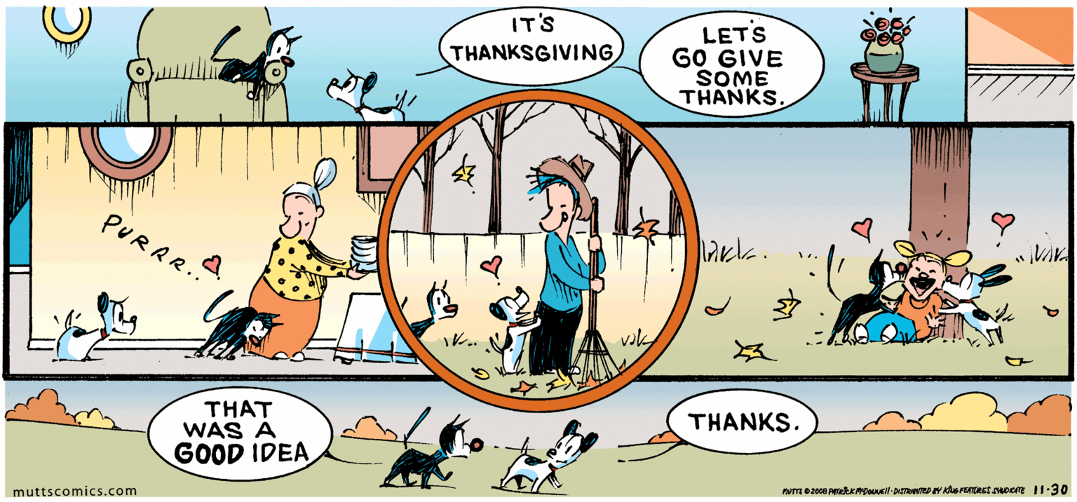 Graphics OCR: IT'S LETS GO GIVE SOME THANKSTHANKSGIVING PURAR.A W.. vik THAT WAS A GOOD IDEA THANKS. muttscomics.com IT'S LETS GO GIVE SOME THANKSTHANKSGIVING PURAR.A W.. vik THAT WAS A GOOD IDEA THANKS. muttscomics.com