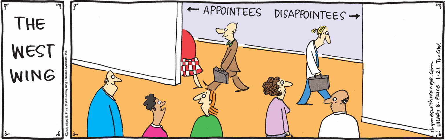Rectangle OCR: -> APPOINTEES DISAPPOINTEES - THE WEST WING HILARY B. PRice l.21 Thx Gk! -> APPOINTEES DISAPPOINTEES - THE WEST WING HILARY B. PRice l.21 Thx Gk!