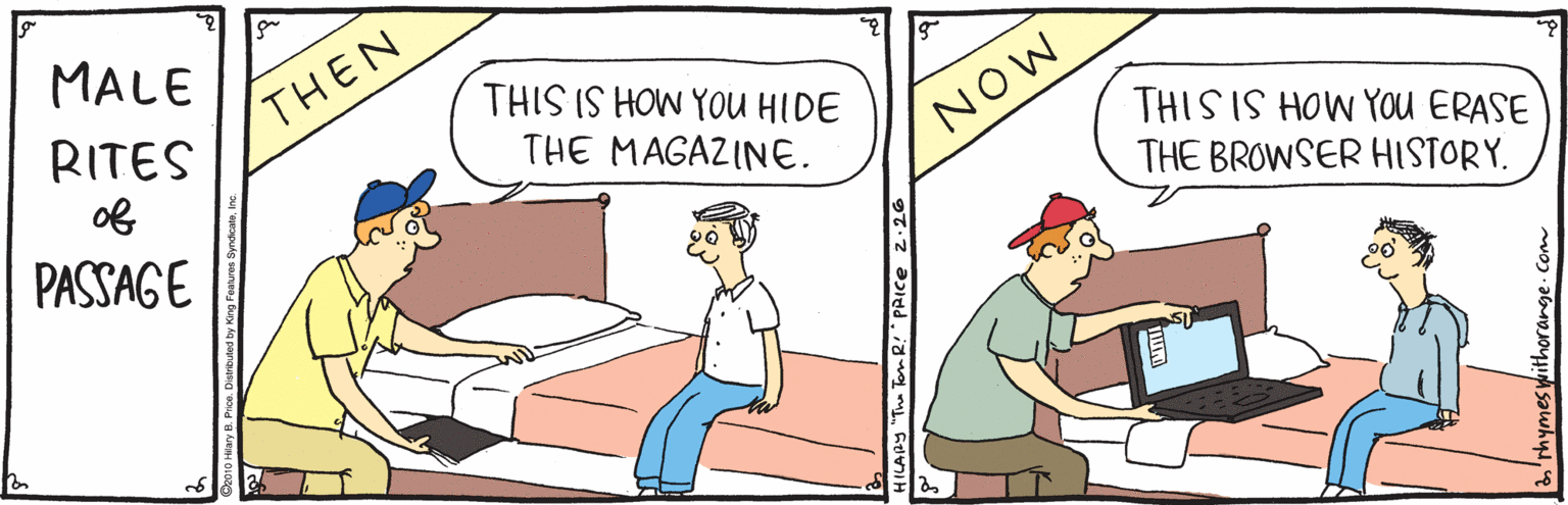 Illustration OCR: MALE THEN THIS IS HOW YOU HIDE THE MAGAZINE. RITES of NOW THISIS HOW YOU ERASE THE BROWSER HISTORY. PASSAGE HILARY "The TomR! PRICE z.26 MALE THEN THIS IS HOW YOU HIDE THE MAGAZINE. RITES of NOW THISIS HOW YOU ERASE THE BROWSER HISTORY. PASSAGE HILARY "The TomR! PRICE z.26