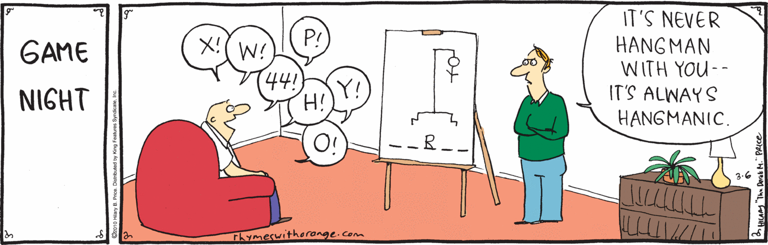 Interaction OCR: IT'S NEVER HANGMAN WITH YOU-- IT'S ALWAYS HANGMANIC. GAME P! X!(W! 44! NIGHT Y! O! 3.6 Thymerwithorange.com Derat M. PAICE IT'S NEVER HANGMAN WITH YOU-- IT'S ALWAYS HANGMANIC. GAME P! X!(W! 44! NIGHT Y! O! 3.6 Thymerwithorange.com Derat M. PAICE