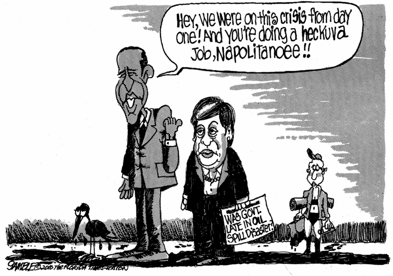 Font OCR: HeyWe Were on this crisis flom day one! And youte doing a heckuvä' JobNaPOLiTance! WAS GOVT LATE IN OIL SPILL DIsaSters HeyWe Were on this crisis flom day one! And youte doing a heckuvä' JobNaPOLiTance! WAS GOVT LATE IN OIL SPILL DIsaSters