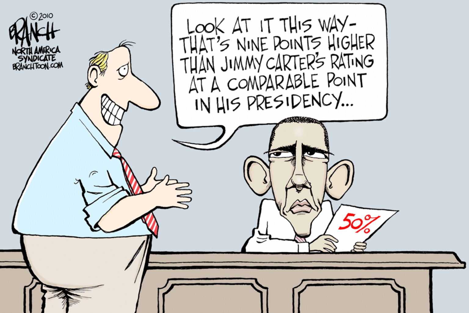 Human body OCR: ©2010 Look AT IT THIS WAY- THAT'S NINE POINTS HIGHER THAN JIMMY CARTERS RATING AT A COMPARABLE POINT IN HIS PRESIDENCY.. NORTH AMERICA SYNDICATE BRANCH TOON.COM 50% ©2010 Look AT IT THIS WAY- THAT'S NINE POINTS HIGHER THAN JIMMY CARTERS RATING AT A COMPARABLE POINT IN HIS PRESIDENCY.. NORTH AMERICA SYNDICATE BRANCH TOON.COM 50%