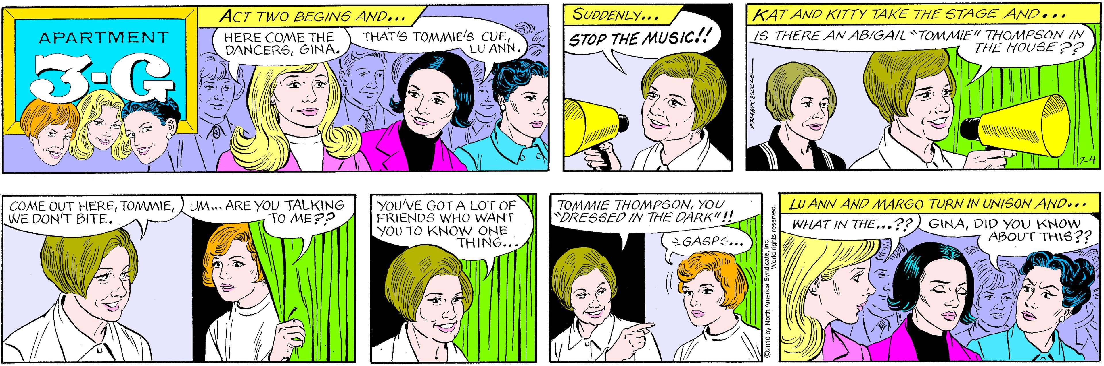 Product OCR: ACT TWO BEGINS AND... SUDDENLY... THAT'S TOMMIE'S CUELU ANN. STOP THE MUSIC!! APARTMENT HERE COME THE DANCERSGINA. 3-G KAT AND KITTY TAKE THE STAGE AND... COME OUT HERE) UM.. ARE YOU TALKING WE DON'T BITE. TO ME?? IS THERE AN ABIGAIL TOMMIE" THOMPSON IN THE HOUSE ?? YOU'VE GOT A LOT OF FRIENDS WHO WANT YOU TO KNOW ONE THING... TOMMIE THOMPSONYOU DRESSED IN THE DARK"!! LU ANN AND MARGO TURN IN UNISON AND... WHAT IN THE...??) GINADID YOU KNOW ABOUT THIS?? >GASPE... ©2010 by North America Syr ACT TWO BEGINS AND... SUDDENLY... THAT'S TOMMIE'S CUELU ANN. STOP THE MUSIC!! APARTMENT HERE COME THE DANCERSGINA. 3-G KAT AND KITTY TAKE THE STAGE AND... COME OUT HERE) UM.. ARE YOU TALKING WE DON'T BITE. TO ME?? IS THERE AN ABIGAIL TOMMIE" THOMPSON IN THE HOUSE ?? YOU'VE GOT A LOT OF FRIENDS WHO WANT YOU TO KNOW ONE THING... TOMMIE THOMPSONYOU DRESSED IN THE DARK"!! LU ANN AND MARGO TURN IN UNISON AND... WHAT IN THE...??) GINADID YOU KNOW ABOUT THIS?? >GASPE... ©2010 by North America Syr