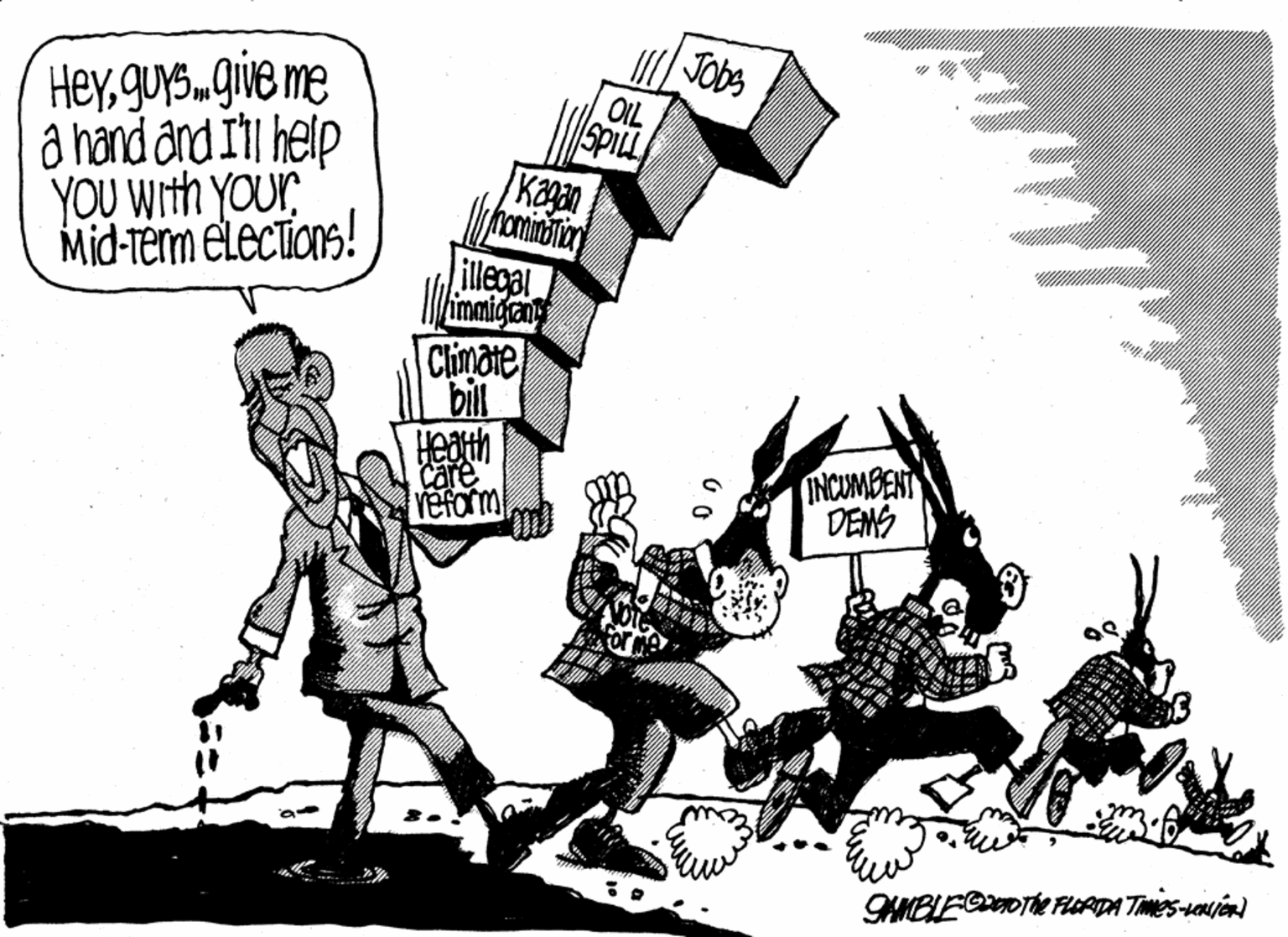 Line art OCR: Heyguys.gie me a hand ard Ill help YOU With YOur Mid-rerm elections! | Tobs OIL SPILL Kagan illegal Climate bill Heath care reform (NCUMBENT DENS Heyguys.gie me a hand ard Ill help YOU With YOur Mid-rerm elections! | Tobs OIL SPILL Kagan illegal Climate bill Heath care reform (NCUMBENT DENS