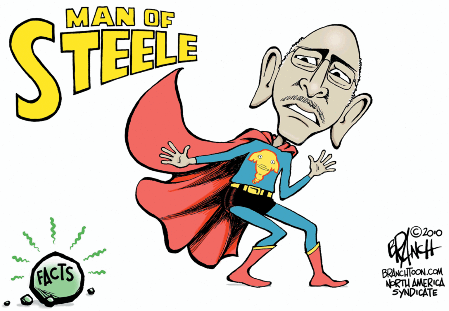 Drawing OCR: MAN OF STEE ©200 FACTS BRANCHTOON.COM NORTH AMERICA SYNDICATE MAN OF STEE ©200 FACTS BRANCHTOON.COM NORTH AMERICA SYNDICATE