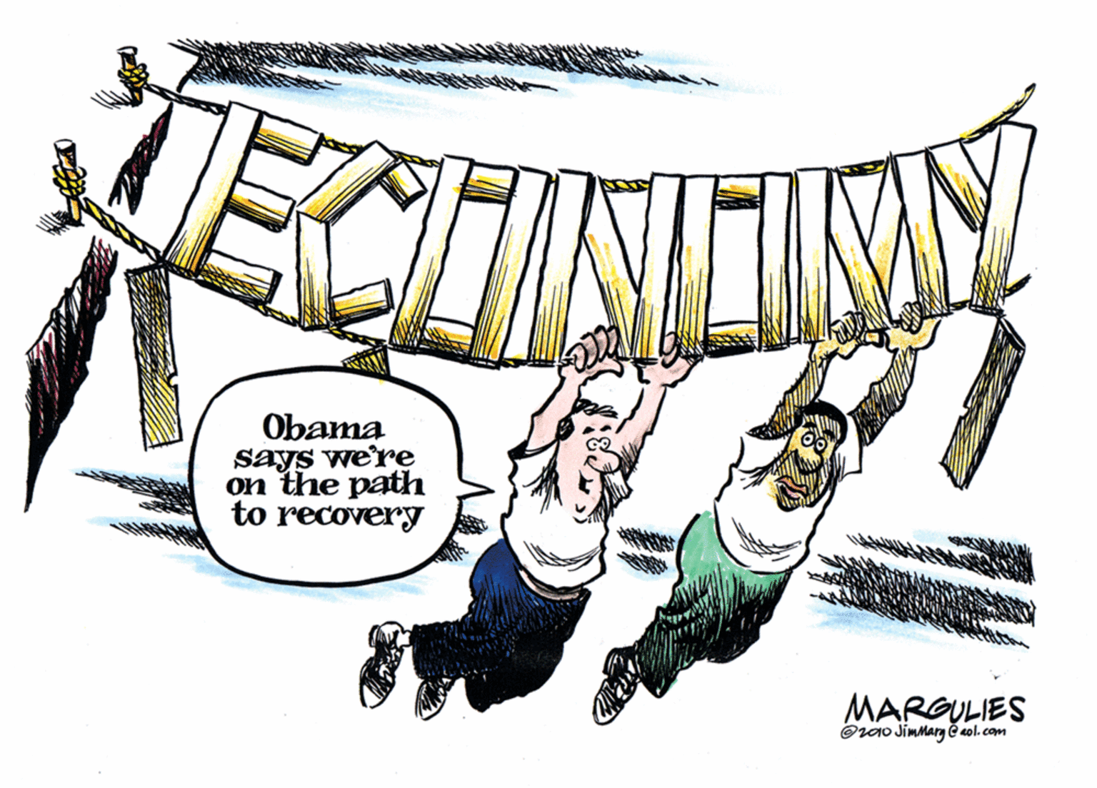 Clip art OCR: Obama says were on the path to recovery MARGULIES ©L0 JimMarg e ol.com Obama says were on the path to recovery MARGULIES ©L0 JimMarg e ol.com