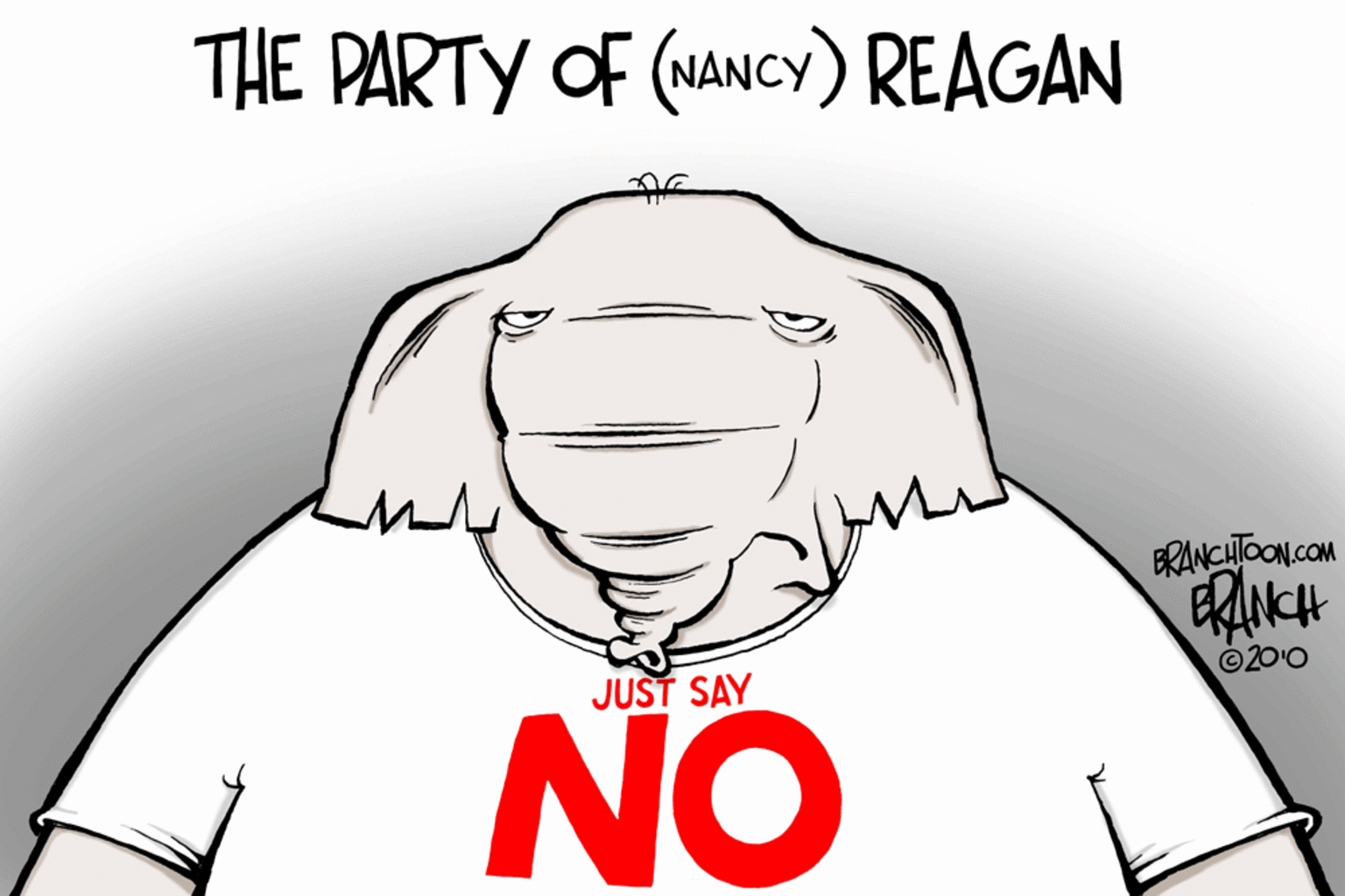 Drawing OCR: THE PARTY OF (NANCY) REAGAN BRANCHTOON.COM JUST SAY NO THE PARTY OF (NANCY) REAGAN BRANCHTOON.COM JUST SAY NO