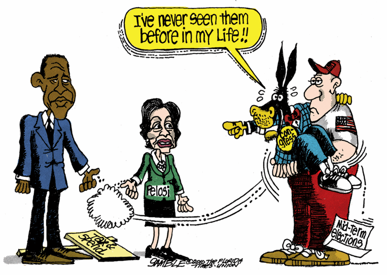 Fictional character OCR: Ive never seen theM before in my Life!! Pelosi Nd-Term electrions MBLED Ive never seen theM before in my Life!! Pelosi Nd-Term electrions MBLED