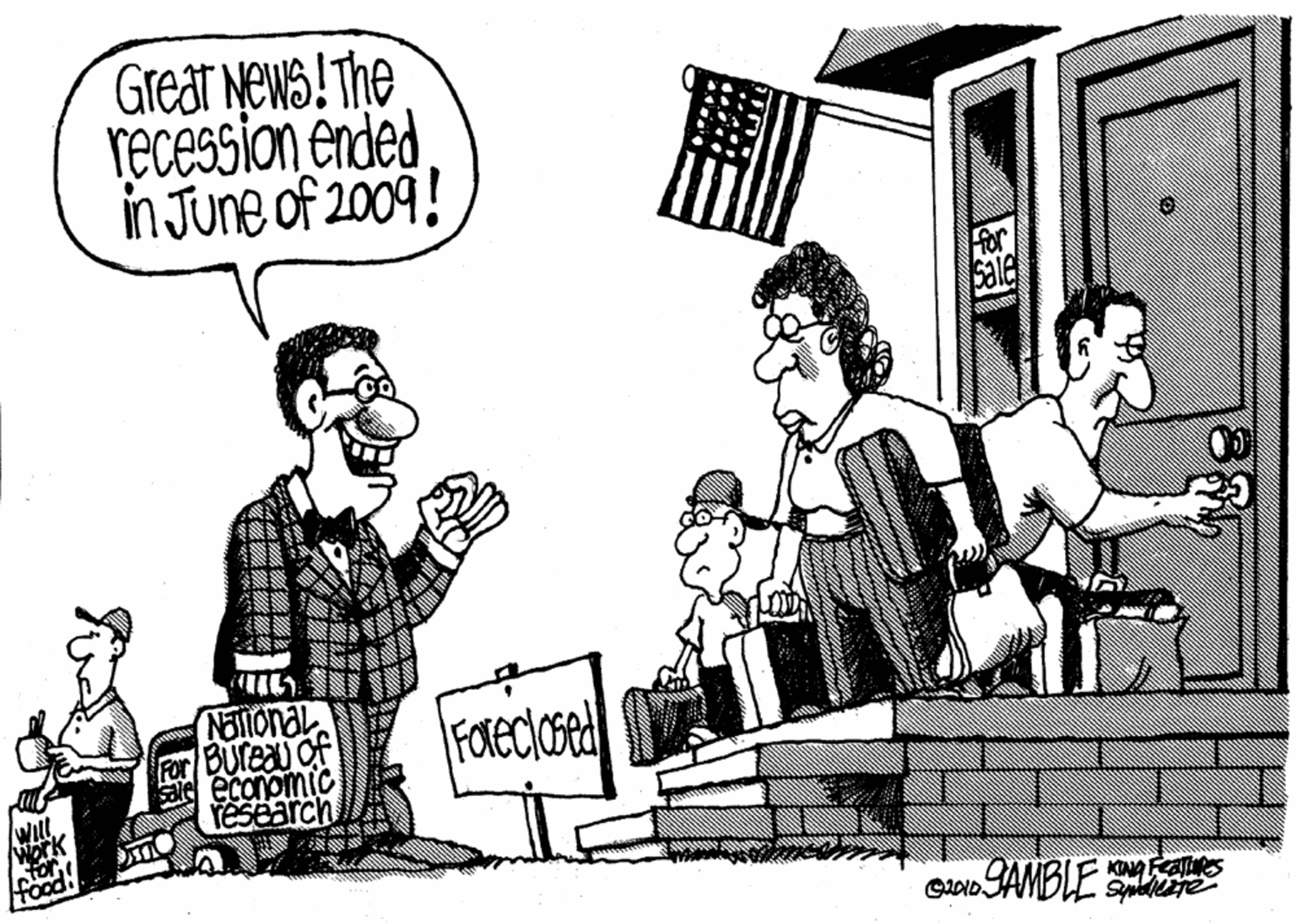 Font OCR: Great News! The recession ended in June of 2009! NETTonal BUrBau of economic research FOredlosed Will Work food Great News! The recession ended in June of 2009! NETTonal BUrBau of economic research FOredlosed Will Work food