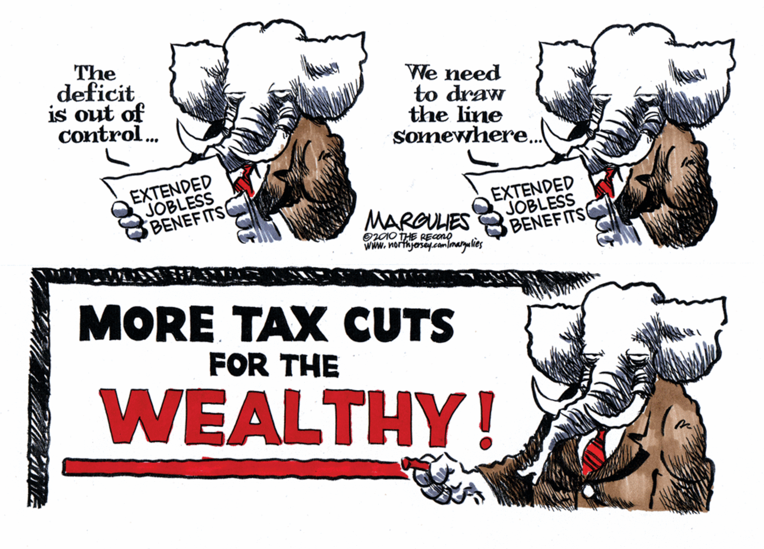 Fiction OCR: The deficit is out of control. We need to draw the line somewhere. EXTENDED JOBLESS BENEF ITS EXTENDED JOBLESS BENEFITSC MARGULES O2010 THE RECono www.northjasey.comlmargukes MORE TAX CUTS FOR THE WEALTHY! The deficit is out of control. We need to draw the line somewhere. EXTENDED JOBLESS BENEF ITS EXTENDED JOBLESS BENEFITSC MARGULES O2010 THE RECono www.northjasey.comlmargukes MORE TAX CUTS FOR THE WEALTHY!
