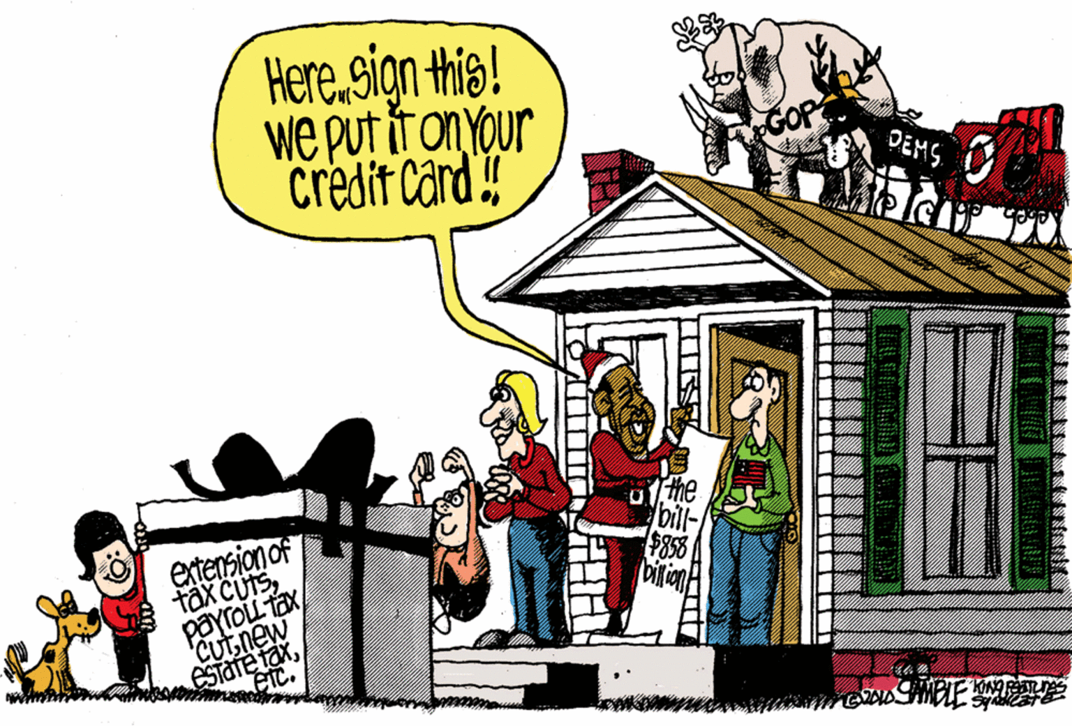 Facade OCR: Here.sign this! we put it onYour credit Card! DEMS extersion of tâxCUTSCUnew eStaTe taxHere.sign this! we put it onYour credit Card! DEMS extersion of tâxCUTSCUnew eStaTe tax