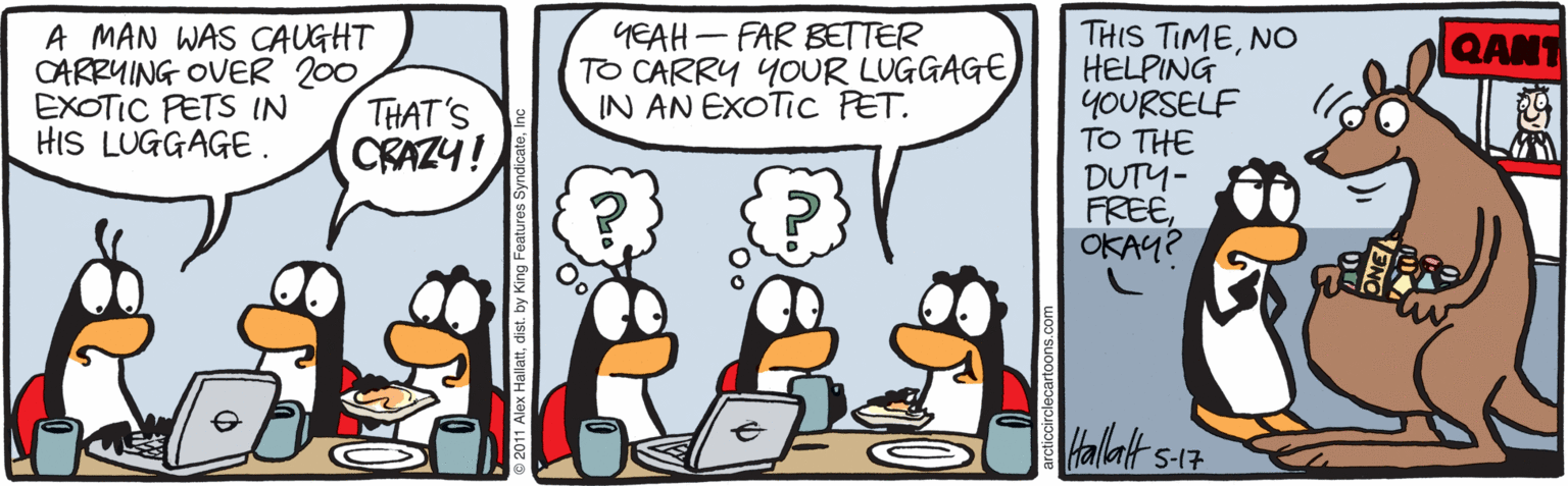 Comics OCR: A MAN WAS CAUGHT CARRUING OVER 200 EXOTIC PETS IN HIS LUGGAGE. THIS TIMENO HELPING YOURSELF TO THE DUTY- FREEOKAY? YEAH - FAR BETTER TO CARRY YOUR LUGGAGE IN AN EXOTIC PET. QANT THAT'S CRAZY! Hallalt s17 A MAN WAS CAUGHT CARRUING OVER 200 EXOTIC PETS IN HIS LUGGAGE. THIS TIMENO HELPING YOURSELF TO THE DUTY- FREEOKAY? YEAH - FAR BETTER TO CARRY YOUR LUGGAGE IN AN EXOTIC PET. QANT THAT'S CRAZY! Hallalt s17