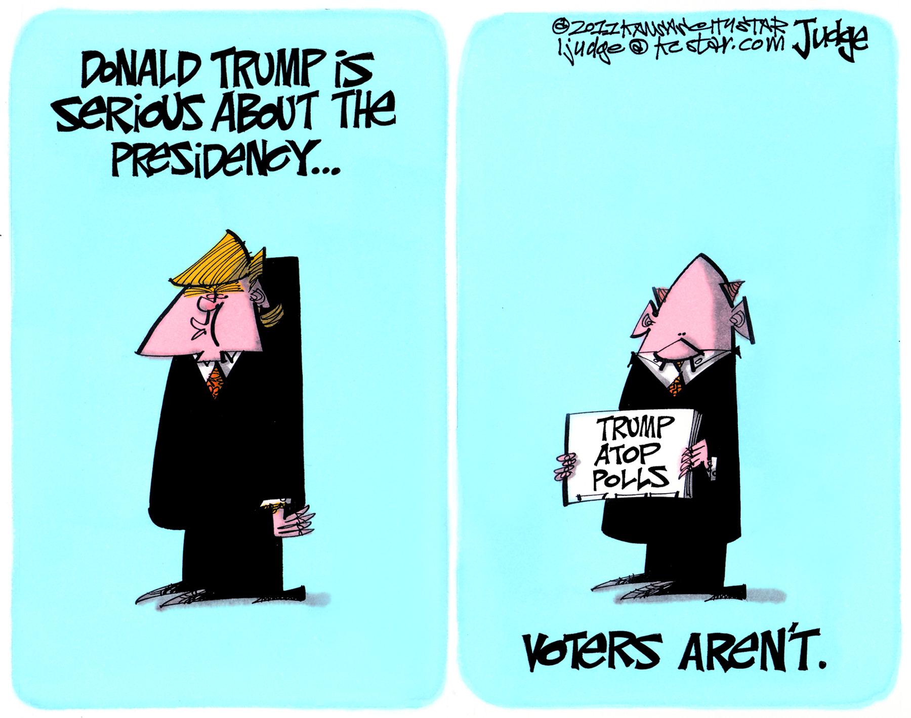Costume hat OCR: Kudge o festar.coWi Jusge DONALD TRUMP IS SERIOUS ABOUT THe PRESIDENCY. TRUMP ATOP POLLS VOTERS ARENT. Kudge o festar.coWi Jusge DONALD TRUMP IS SERIOUS ABOUT THe PRESIDENCY. TRUMP ATOP POLLS VOTERS ARENT.