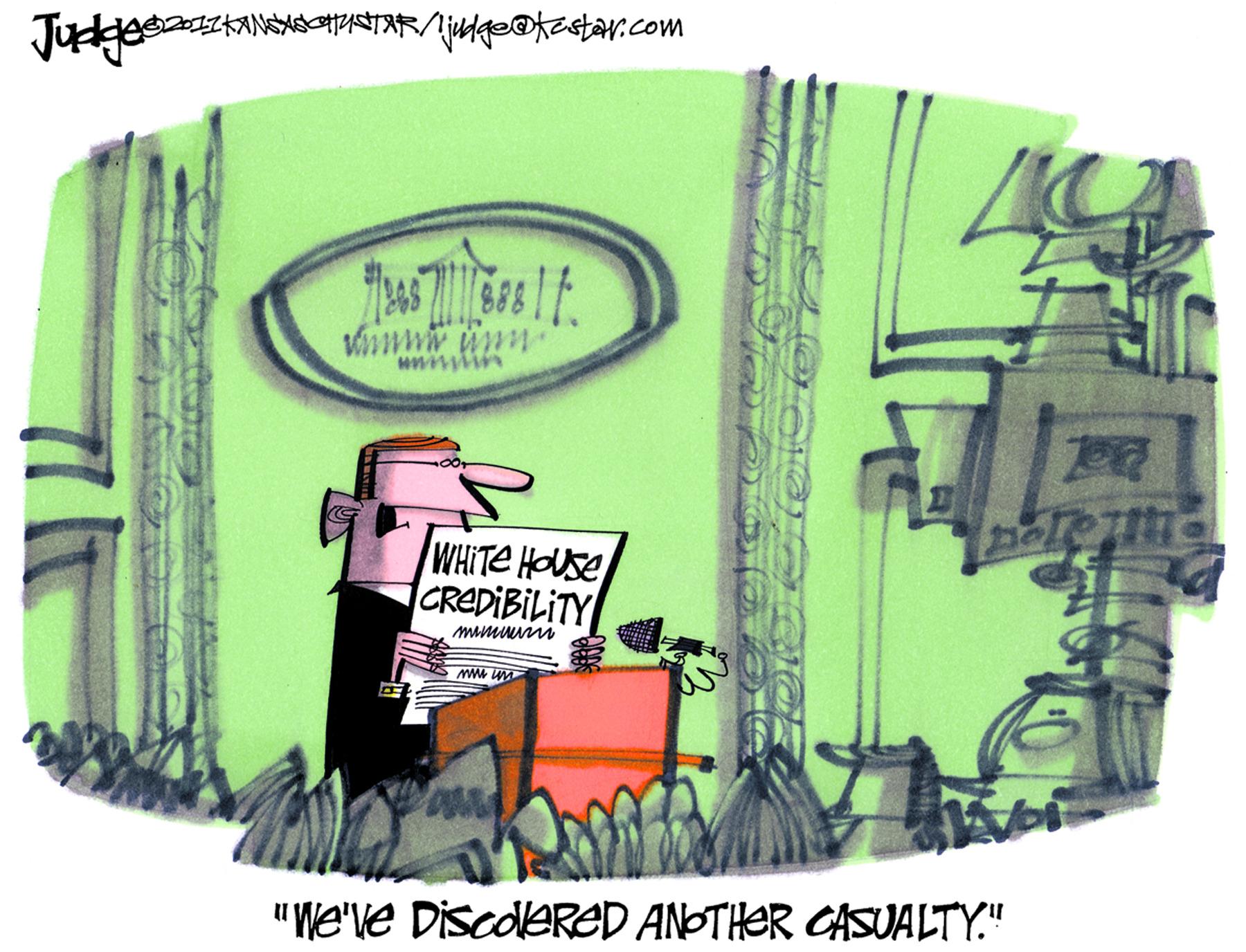 Machine tool OCR: WHITE HOUse CREDIBILITY "We've DiscoleRED ANOTHER CASUALTY." WHITE HOUse CREDIBILITY "We've DiscoleRED ANOTHER CASUALTY."