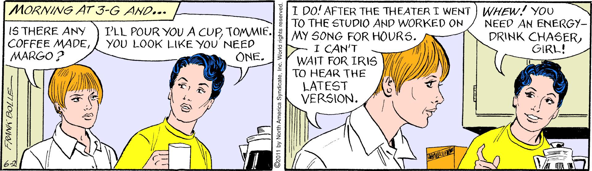 Sharing Faces (1) OCR: MORNING AT 3-G AND... I DO! AFTER THE THEATER I WENT ) WHEW! YOU TO THE STUDIO AND WORKED ON MY SONG FOR HOURS. I CAN'T WAIT FOR IRIS TO HEAR THE IS THERE ANY COFFEE MADEMARGO ? I'LL POUR YOU A CUPTOMMIE. YOU LOOK LIKE YOU' NEED ONE. NEED AN ENERGY- DRINK CHASERGIRL! LATEST VERSION. 9770g YN MORNING AT 3-G AND... I DO! AFTER THE THEATER I WENT ) WHEW! YOU TO THE STUDIO AND WORKED ON MY SONG FOR HOURS. I CAN'T WAIT FOR IRIS TO HEAR THE IS THERE ANY COFFEE MADEMARGO ? I'LL POUR YOU A CUPTOMMIE. YOU LOOK LIKE YOU' NEED ONE. NEED AN ENERGY- DRINK CHASERGIRL! LATEST VERSION. 9770g YN