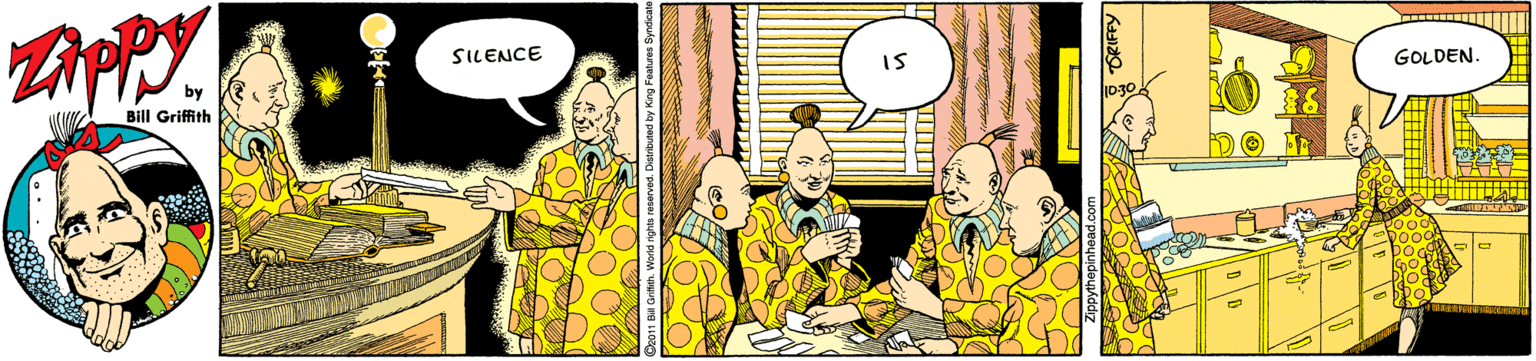 Illustration OCR: SILENCE GOLDEN. Bill Griffith SILENCE GOLDEN. Bill Griffith