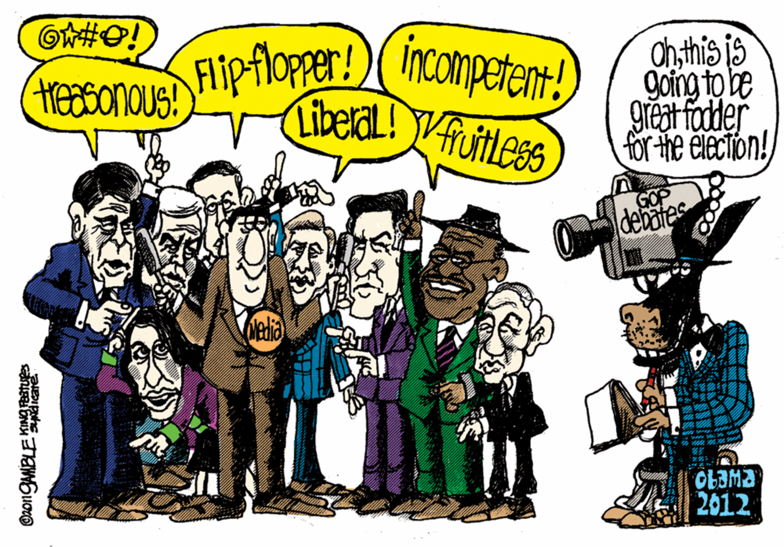 Conversation OCR: Hieflopper! incompetet! iberal! fuitles ch this is going to be great fodder for the election! Hreasonous! GOP debates 2012 Hieflopper! incompetet! iberal! fuitles ch this is going to be great fodder for the election! Hreasonous! GOP debates 2012
