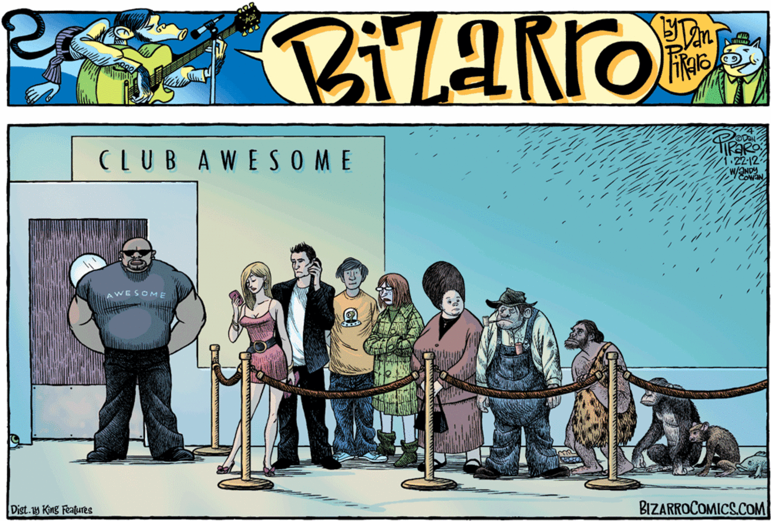 Illustration OCR: CLUB AWESOME SOME Dist.y King Fatures BIZARROCOMICS.COM CLUB AWESOME SOME Dist.y King Fatures BIZARROCOMICS.COM