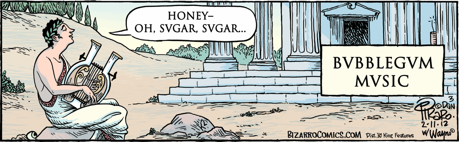 Sitting OCR: HONEY- 2-11.12 wWayms OHSVGAR... BVBBLEGVM MVSIC BIZARROCOMICS.COM Dist Y King Features HONEY- 2-11.12 wWayms OHSVGAR... BVBBLEGVM MVSIC BIZARROCOMICS.COM Dist Y King Features