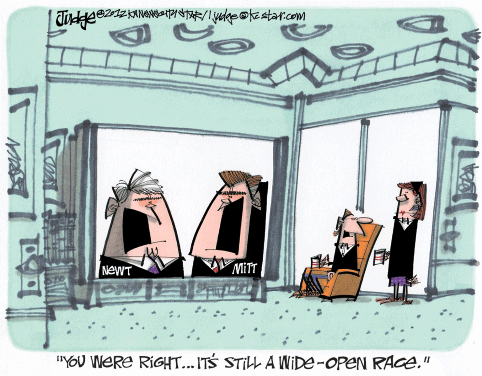 Clip art OCR: NEWT MITT "YOU WERE RIGHT...ITS STILL A WIDE-OPEN RACE." NEWT MITT "YOU WERE RIGHT...ITS STILL A WIDE-OPEN RACE."