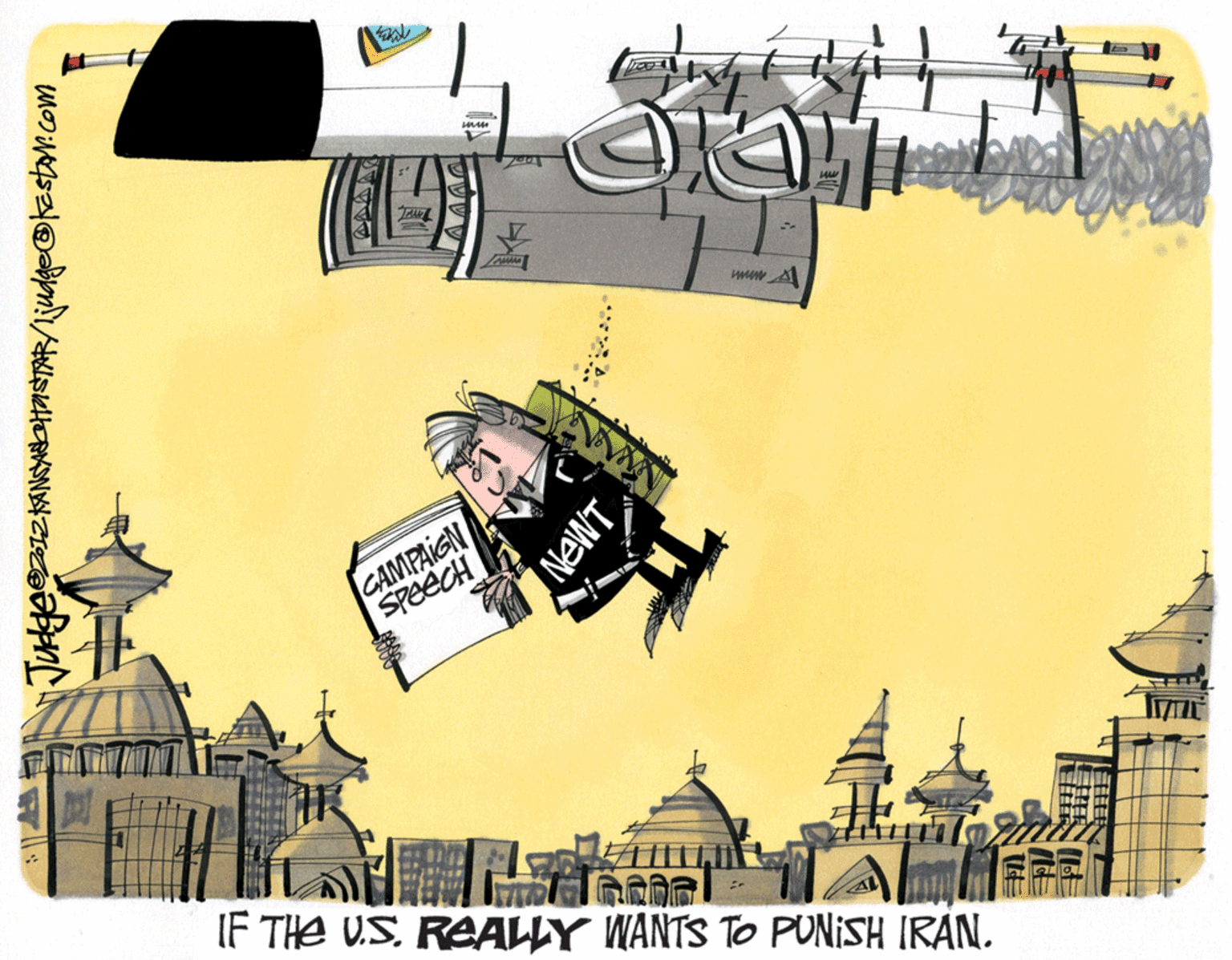 Label OCR: CAMPAIGN SPEECH IF THE U.S. RAALLY WANTS TO PUNISH IRAN. ? CAMPAIGN SPEECH IF THE U.S. RAALLY WANTS TO PUNISH IRAN. ?