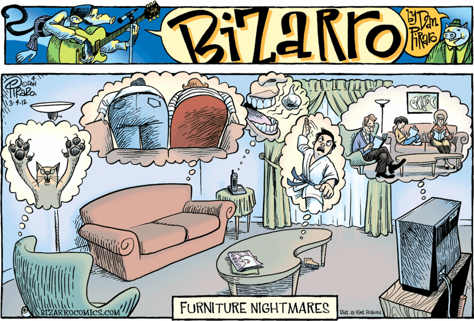 Bedroom OCR: STRaPa N3.4-12 FURNITURE NIGHTMARES BIZARROCOMICS.COM Dist.y King Features STRaPa N3.4-12 FURNITURE NIGHTMARES BIZARROCOMICS.COM Dist.y King Features