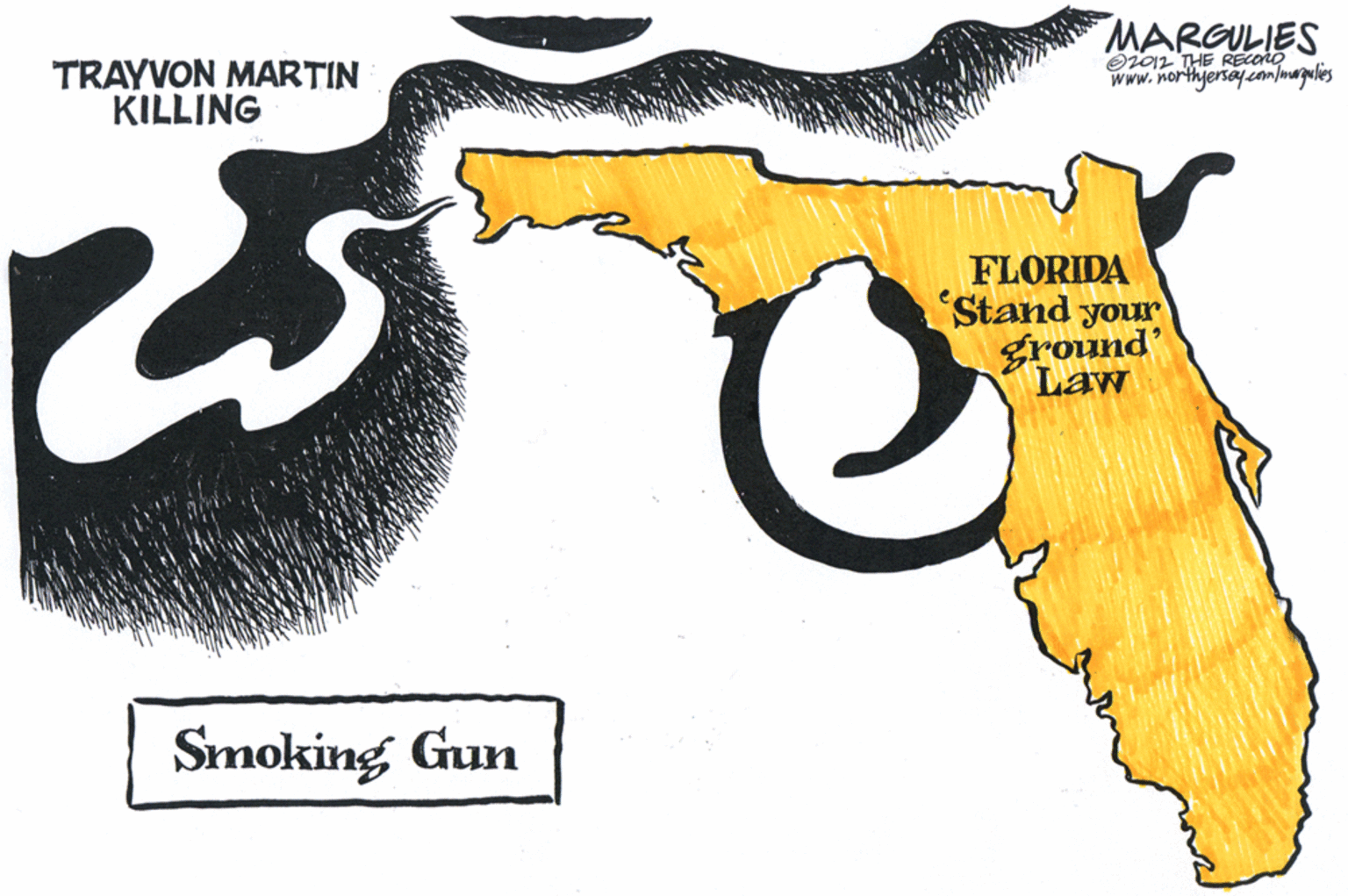 Trigger OCR: MARGULIES O2012 THE RECorO www.northjersey.con/magules TRAYVON MARTIN KILLING FLORIDA Stand your ground' Law Smoking Gun MARGULIES O2012 THE RECorO www.northjersey.con/magules TRAYVON MARTIN KILLING FLORIDA Stand your ground' Law Smoking Gun