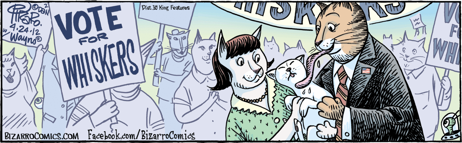 Rectangle OCR: Facebook.com/BizarroComies WHISKERS OVON 4:24 12 w/Waynos BIZARROCOMICS.COM Facebook.com/BizarroComies WHISKERS OVON 4:24 12 w/Waynos BIZARROCOMICS.COM
