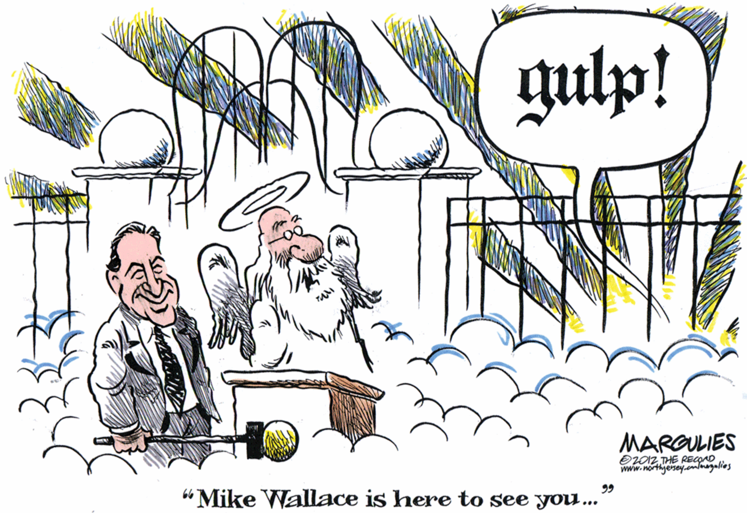 Happy OCR: gulp! MARGULIES O2012THE RECOAD www.northyeisey.clgalies "Mike Wallace is here to see you.." gulp! MARGULIES O2012THE RECOAD www.northyeisey.clgalies "Mike Wallace is here to see you.."