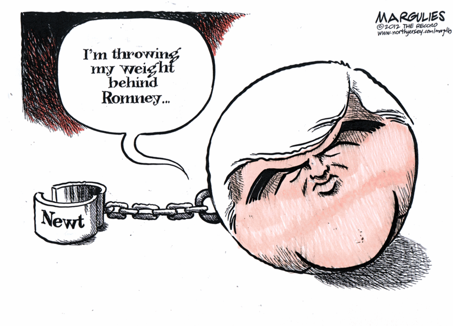 Artwork OCR: MARGULIES O202 THE RECORO www.northyersey.com/margils I'm throwing my weight behind Romney. Newt MARGULIES O202 THE RECORO www.northyersey.com/margils I'm throwing my weight behind Romney. Newt