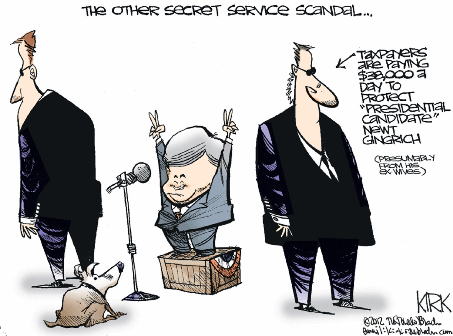 Graphics OCR: THe OTHER SECRET SERVce SCANDAL.TaXPayeRS ARe PAYING $38000 a Day TO PROTECT "PRESIDENTIAL CANDIDATE" IMEN GINGRICH (PRESUMABLY FROM HIS KRK THe OTHER SECRET SERVce SCANDAL.TaXPayeRS ARe PAYING $38000 a Day TO PROTECT "PRESIDENTIAL CANDIDATE" IMEN GINGRICH (PRESUMABLY FROM HIS KRK