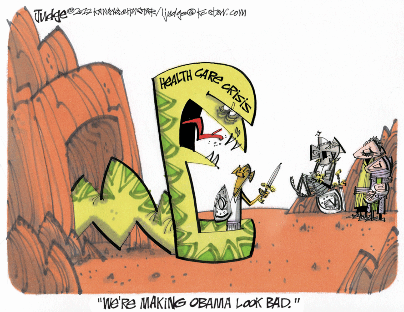 Graphics OCR: HEALIH CARE CRISIS "We're MAKING OBAMA LOOK BAD" HEALIH CARE CRISIS "We're MAKING OBAMA LOOK BAD