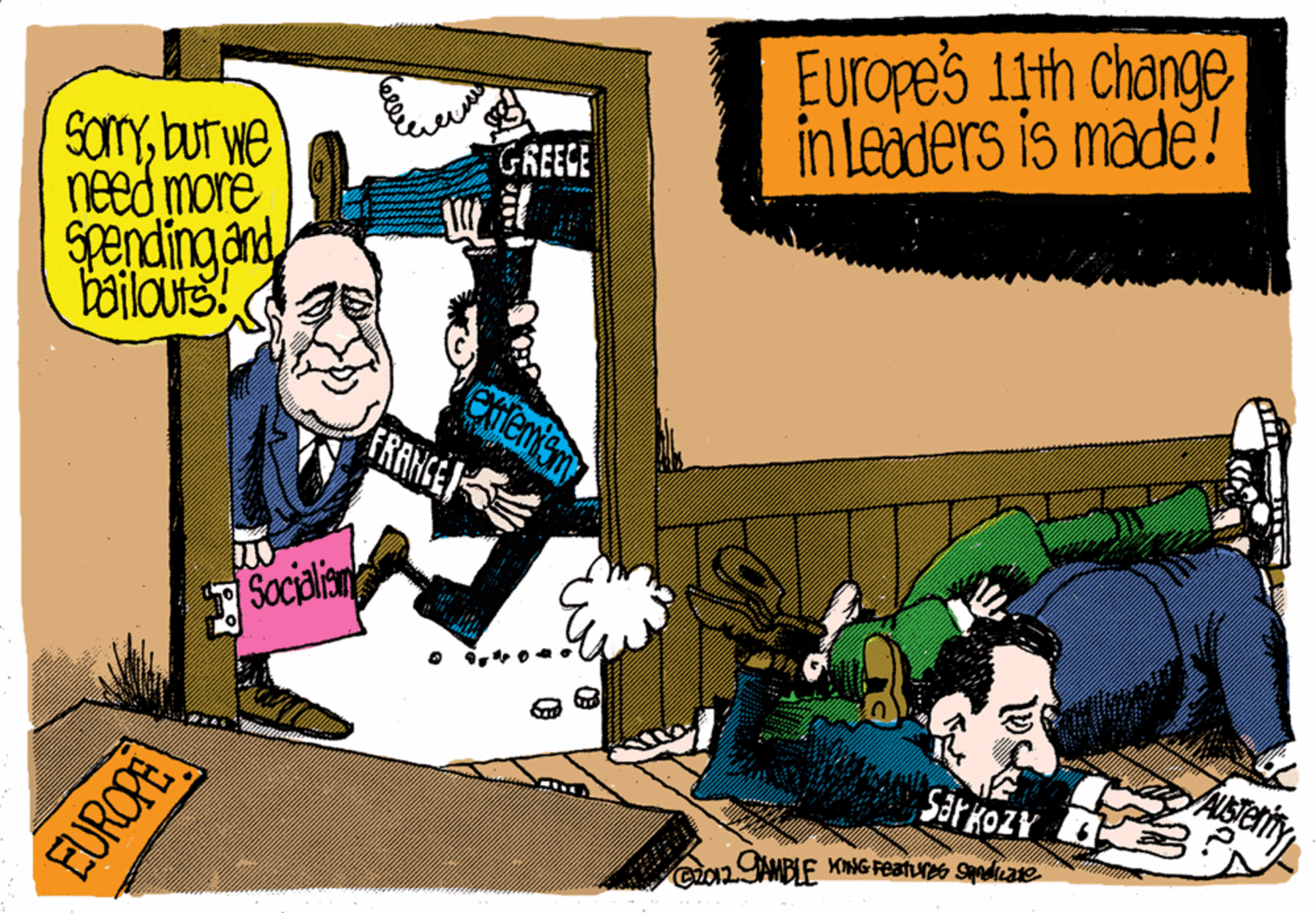 Fiction OCR: Europe's 1th Change in leaders is made! Sombur we need more tendingan GREEGE boilouts! FRANGE Socialian SarKoZY A EUROPE Europe's 1th Change in leaders is made! Sombur we need more tendingan GREEGE boilouts! FRANGE Socialian SarKoZY A EUROPE