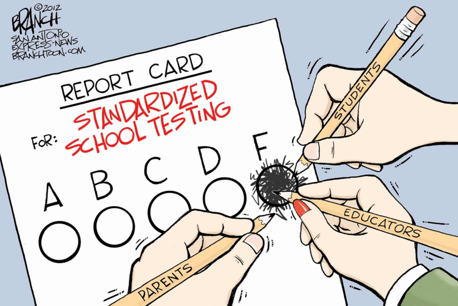 Symbol OCR: ©2012 ANONO EXPRESS-NEEWS BRANCHTOON.cOM REPORT CARD FOR: STANDARDIZED SCHOOL TESTING A B C D E EDUCATORS - PARENTS STUDENTS ©2012 ANONO EXPRESS-NEEWS BRANCHTOON.cOM REPORT CARD FOR: STANDARDIZED SCHOOL TESTING A B C D E EDUCATORS - PARENTS STUDENTS