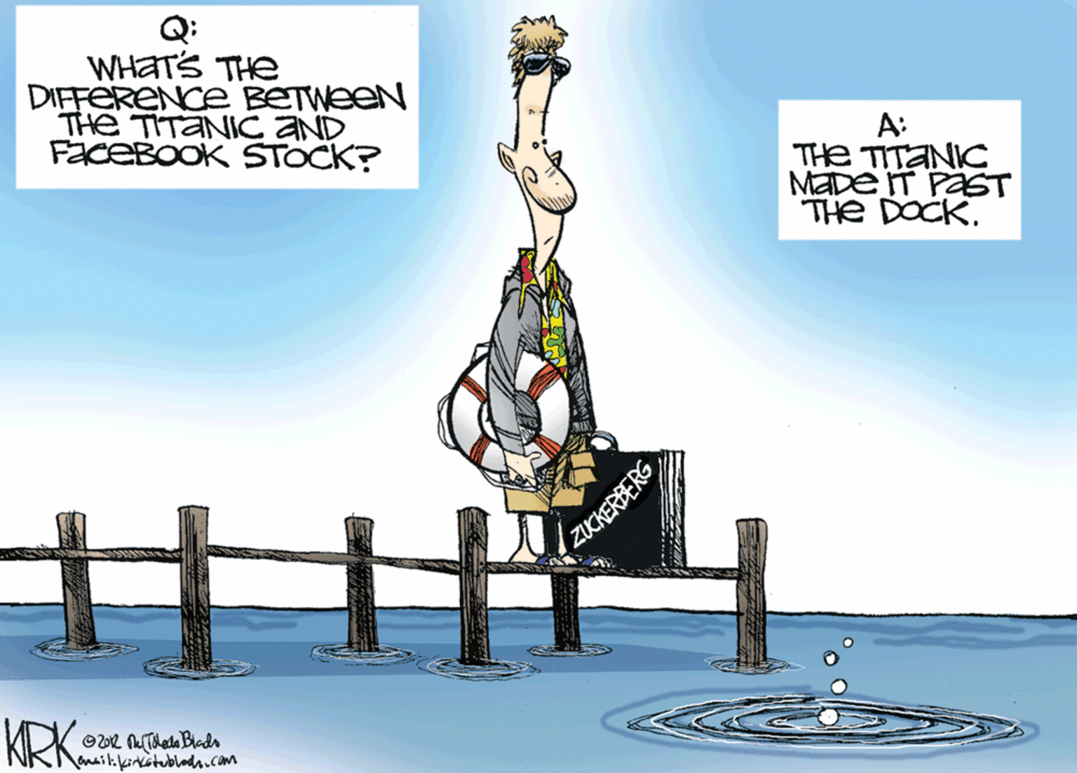 Wave OCR: Q: WHATS THE DIFFERENCE BETWEEN THe TITANIC AND FaceBOOK STOCK? A: THe TITANIC MaDe IT PaST THE DOCK. ZUCKERBERG KRK: lanailikirktubldi.com Q: WHATS THE DIFFERENCE BETWEEN THe TITANIC AND FaceBOOK STOCK? A: THe TITANIC MaDe IT PaST THE DOCK. ZUCKERBERG KRK: lanailikirktubldi.com