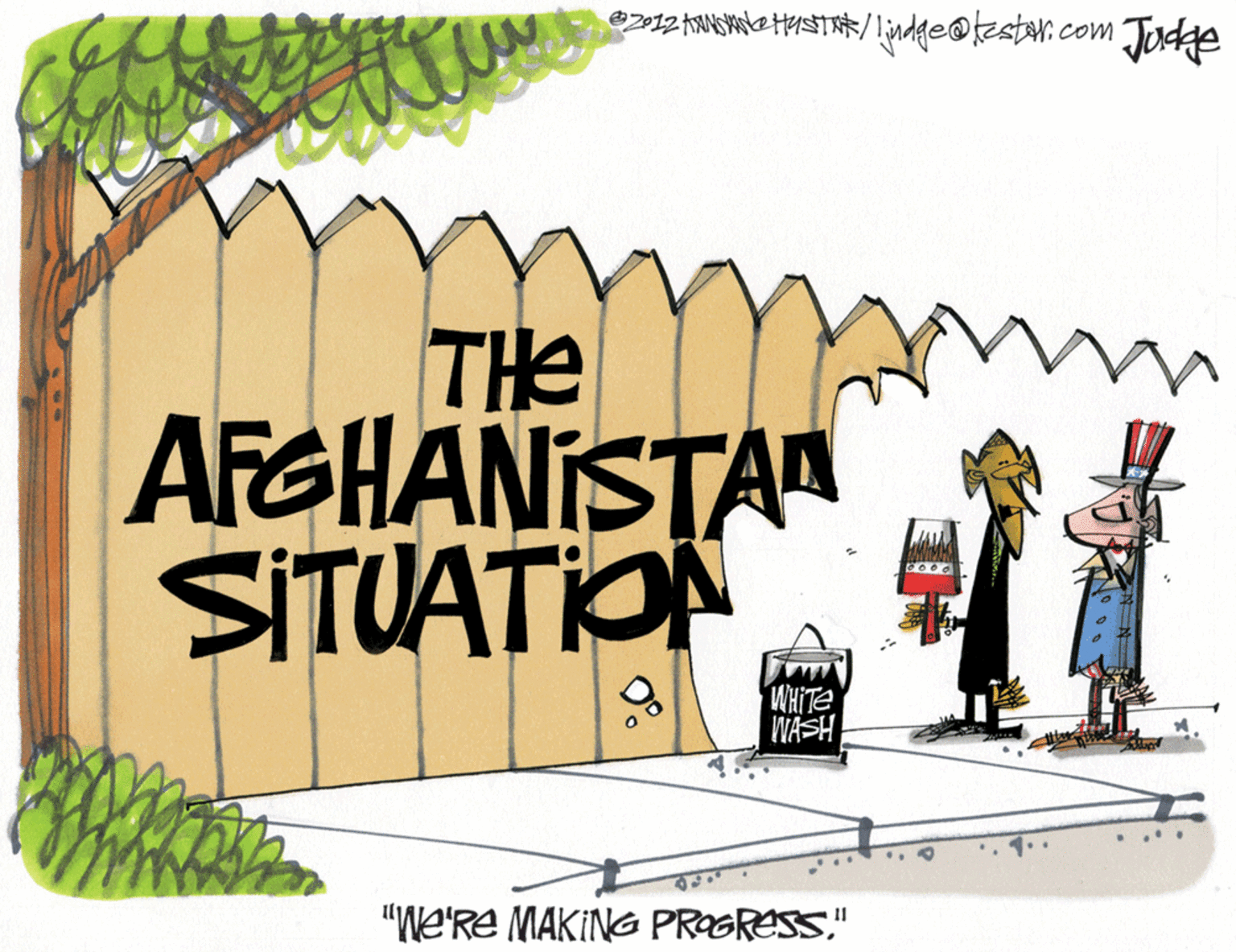 Graphics OCR: 5/indge@testar.co com THe AFGHANISTAA SITUATION WHITE WASH "We'Re MAKING PROGRESS" 5/indge@testar.co com THe AFGHANISTAA SITUATION WHITE WASH "We'Re MAKING PROGRESS