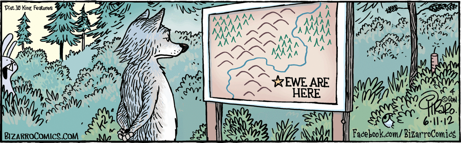 Tail OCR: 6.11 12 EWE ARE HERE BIZARROCOMICS.COM Facebook.com/BizarroComies Dist Y King Feaures ?? 6.11 12 EWE ARE HERE BIZARROCOMICS.COM Facebook.com/BizarroComies Dist Y King Feaures ??