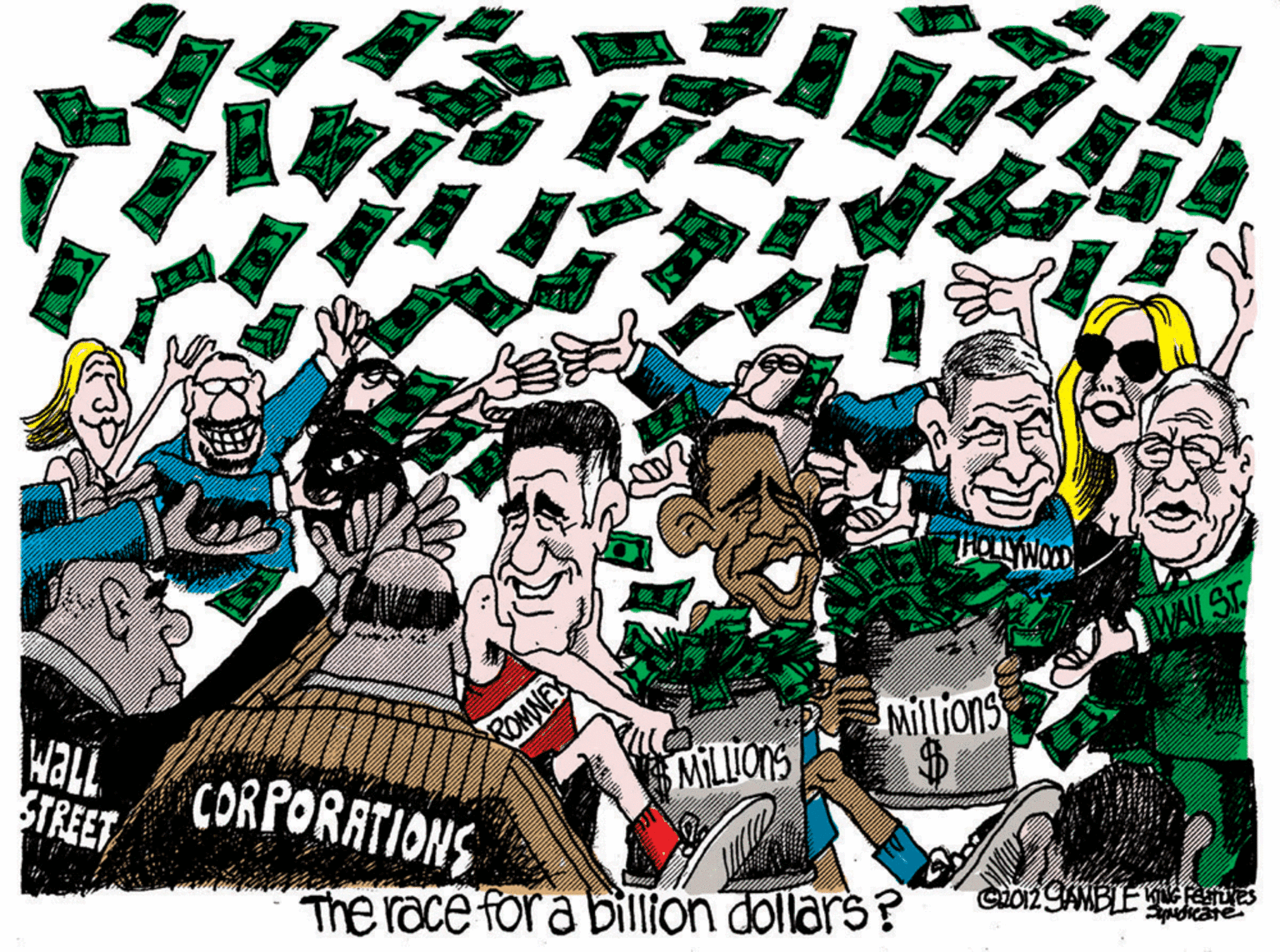 Painting OCR: WALST waLL ROMNER Millions CORPORATIONS STREET MILLONS The race fora billion dollars? WALST waLL ROMNER Millions CORPORATIONS STREET MILLONS The race fora billion dollars?