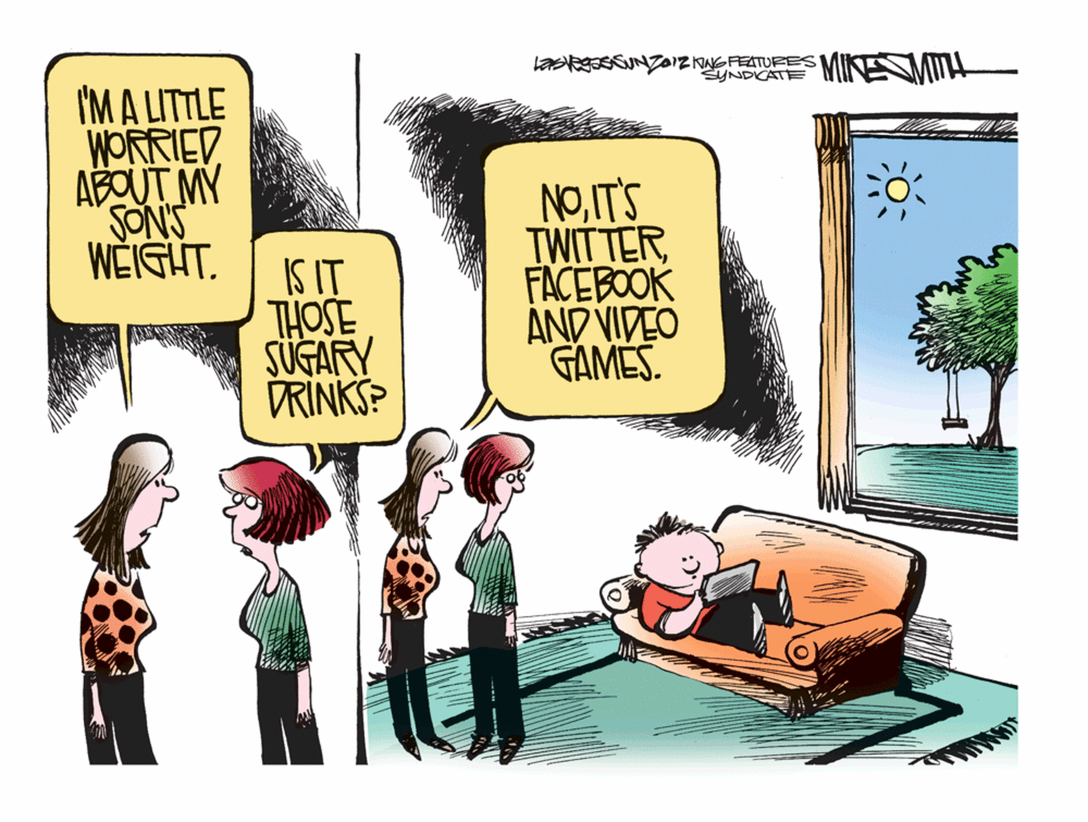 Humour OCR: laseaSSUNZ0IZANGFEATURES SYNDICATE I'MA LITTLE WORRIED ABOUT MY SONS WEIGHT. NOIT'S TWIT TER FACEBOOK AND VIDEO GAMES. IS IT THOSE SÜGARY DRINKS? laseaSSUNZ0IZANGFEATURES SYNDICATE I'MA LITTLE WORRIED ABOUT MY SONS WEIGHT. NOIT'S TWIT TER FACEBOOK AND VIDEO GAMES. IS IT THOSE SÜGARY DRINKS?