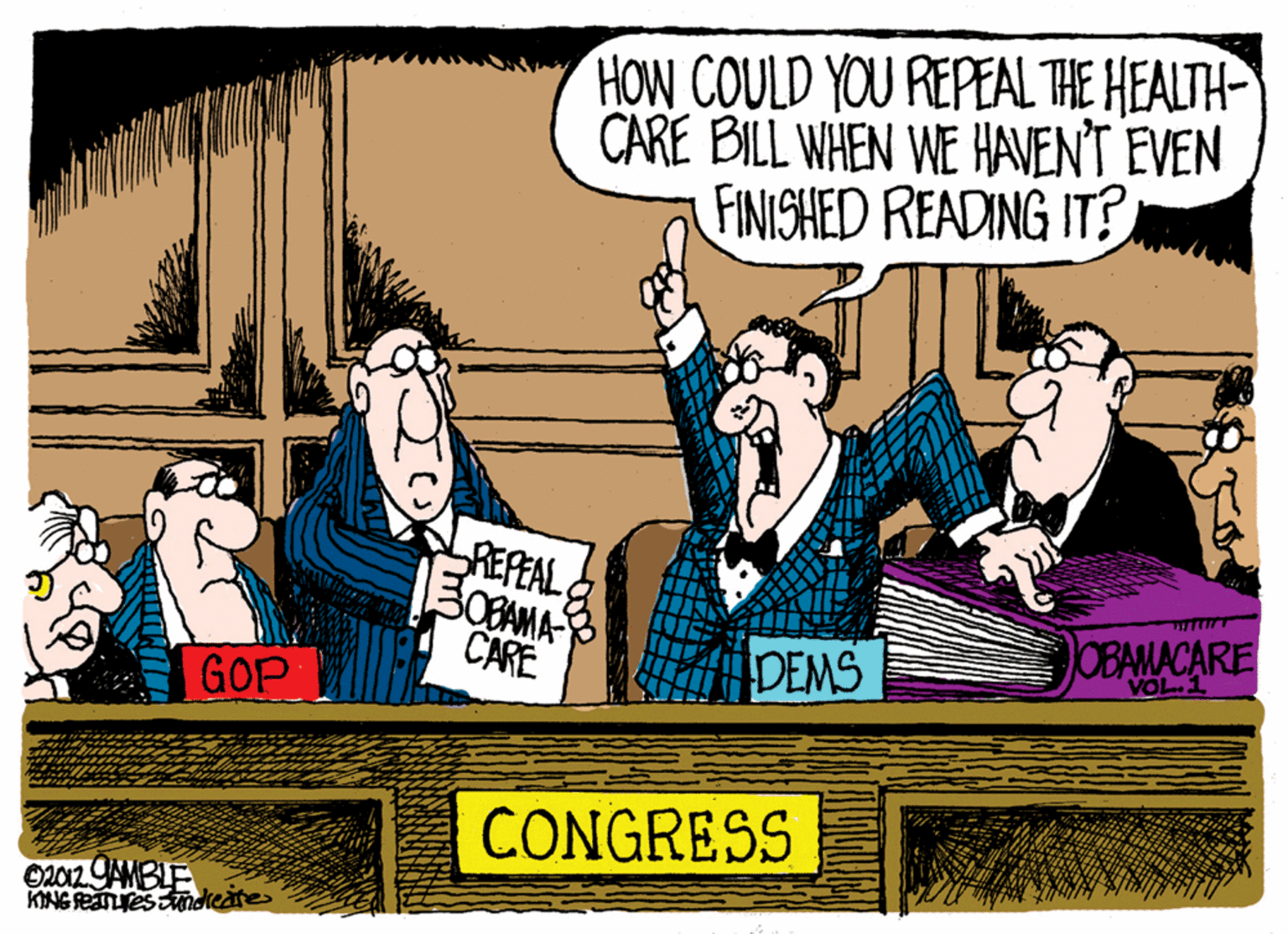 Humour OCR: HOW COULD YOU REPEAL THE HEALTH CARE BILL WHEN WE HAVENT EVEN FINISHED READING IT? REPEAL BOBAMA CARE OBANACARE VOL1 DEMS GOP CONGRESS O2012YAMBLE KING ETuestndreate HOW COULD YOU REPEAL THE HEALTH CARE BILL WHEN WE HAVENT EVEN FINISHED READING IT? REPEAL BOBAMA CARE OBANACARE VOL1 DEMS GOP CONGRESS O2012YAMBLE KING ETuestndreate