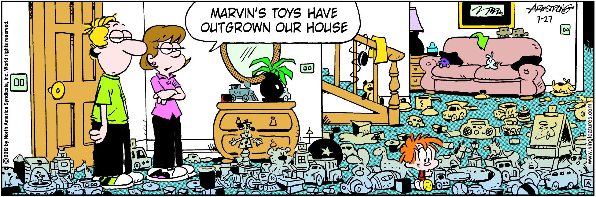 Animated cartoon OCR: MARVIN'S TOYS HAVE OUTGROWN OUR HOLUSE 7-27 00 ODA ? ? ld rights reserved. MARVIN'S TOYS HAVE OUTGROWN OUR HOLUSE 7-27 00 ODA ? ? ld rights reserved.