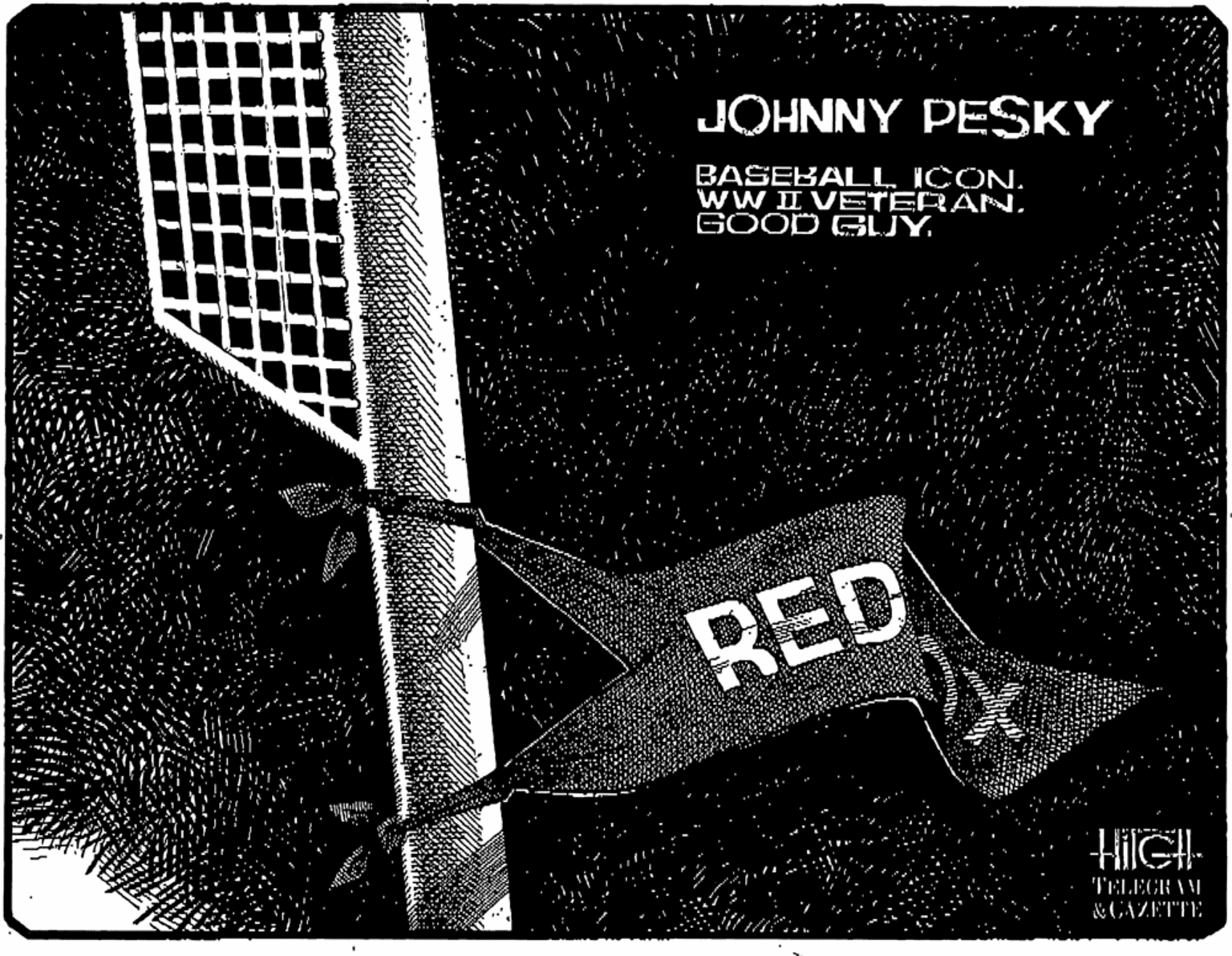 Mesh OCR: JOHNNY PESKY BASEBALL ICON. wW II VETERANGOOD GIJY. RED TELECRVM &CAZETTE JOHNNY PESKY BASEBALL ICON. wW II VETERANGOOD GIJY. RED TELECRVM &CAZETTE