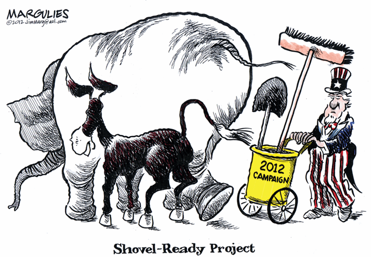 Cartoon OCR: MARGULIES Oraz simmarge aol.com 2012 CAMPAIGN Shovel-Ready Project MARGULIES Oraz simmarge aol.com 2012 CAMPAIGN Shovel-Ready Project