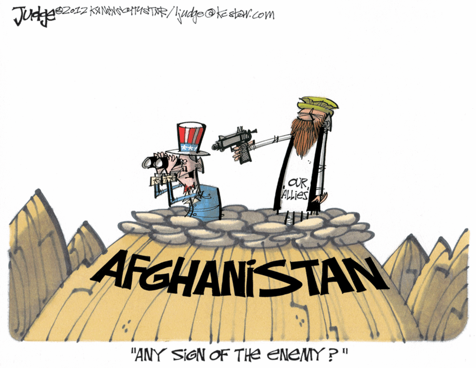 Art OCR: CRALLIES AFGHANISTAN "ANY SIGN OF THe ENEMY ? " CRALLIES AFGHANISTAN "ANY SIGN OF THe ENEMY ? "