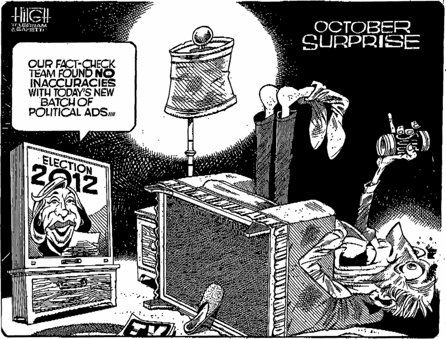 Cylinder OCR: HilG OCTOBER SURPRISE OUR FACT-CHECK TEAM FOUND NO INAÇCURACIES WITH TODAY'S NEW BATCH OF POLITICAL ADSm ELECTION 2012 HilG OCTOBER SURPRISE OUR FACT-CHECK TEAM FOUND NO INAÇCURACIES WITH TODAY'S NEW BATCH OF POLITICAL ADSm ELECTION 2012