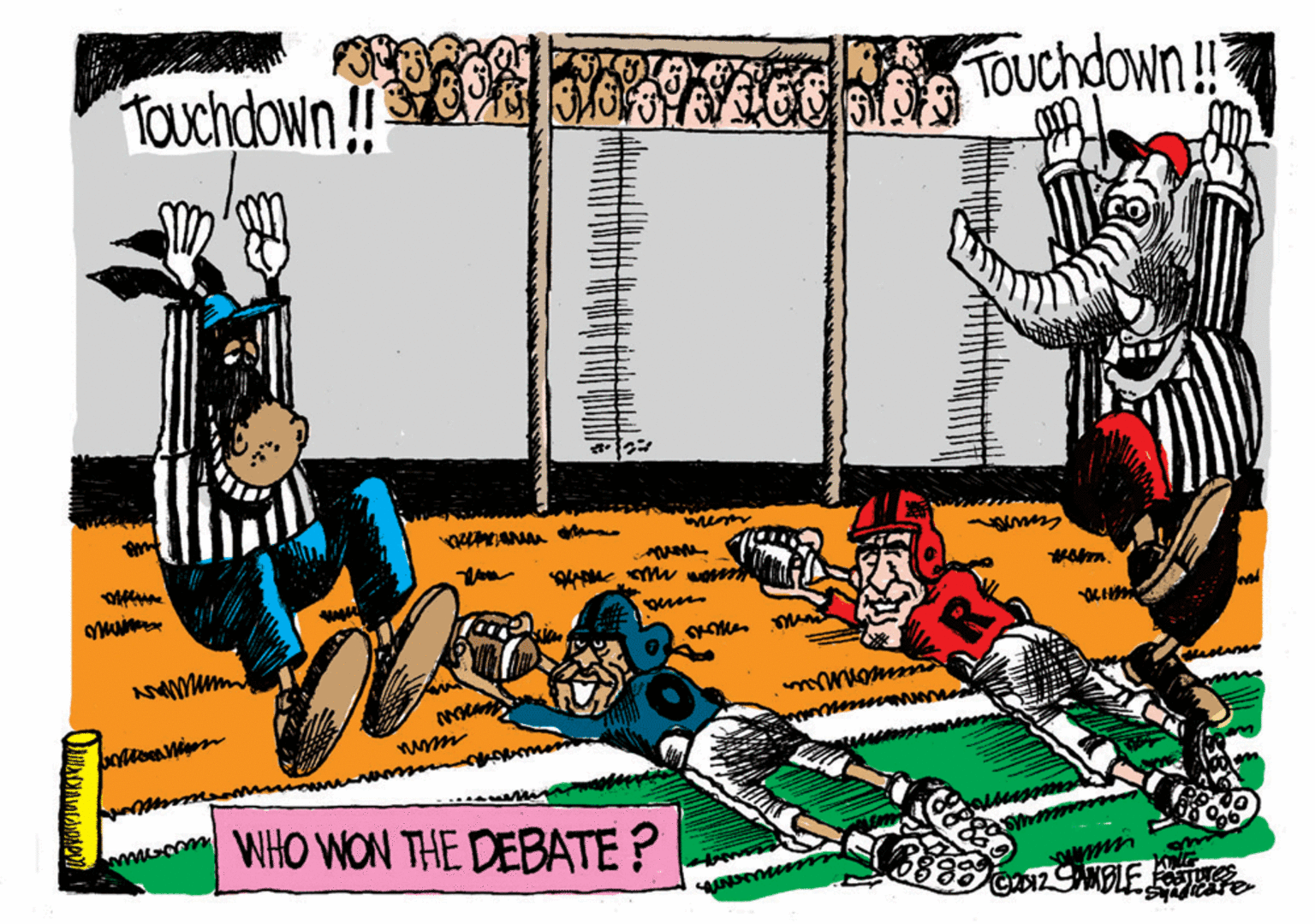 Parallel OCR: Touchdown!! Ce/sio TOuchdown! WHO WON THE DEBATE? Touchdown!! Ce/sio TOuchdown! WHO WON THE DEBATE?