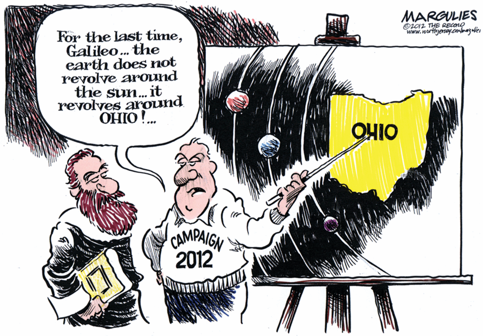 Graphic design OCR: MARGULIES OL02 THE RECano www.nortlyersey.commegabies For the last timeGalileo. the earth does not revolve arOund the sun. it revolves around OHIO !. OHIO CAMPAIGN 2012 MARGULIES OL02 THE RECano www.nortlyersey.commegabies For the last timeGalileo. the earth does not revolve arOund the sun. it revolves around OHIO !. OHIO CAMPAIGN 2012