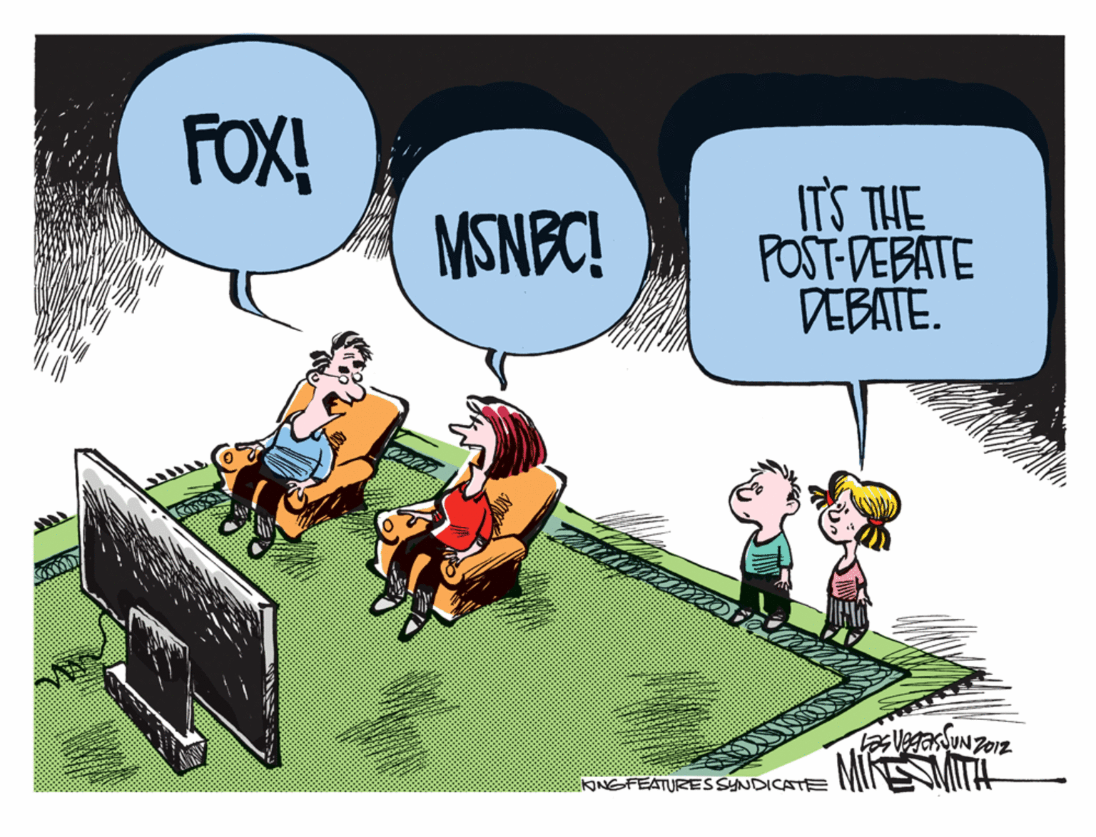 Font OCR: FOX! ITS THE POST-DEBATE DEBATE. MSNBC! ONGFEATURES SYNDICATE MINSSMIT FOX! ITS THE POST-DEBATE DEBATE. MSNBC! ONGFEATURES SYNDICATE MINSSMIT