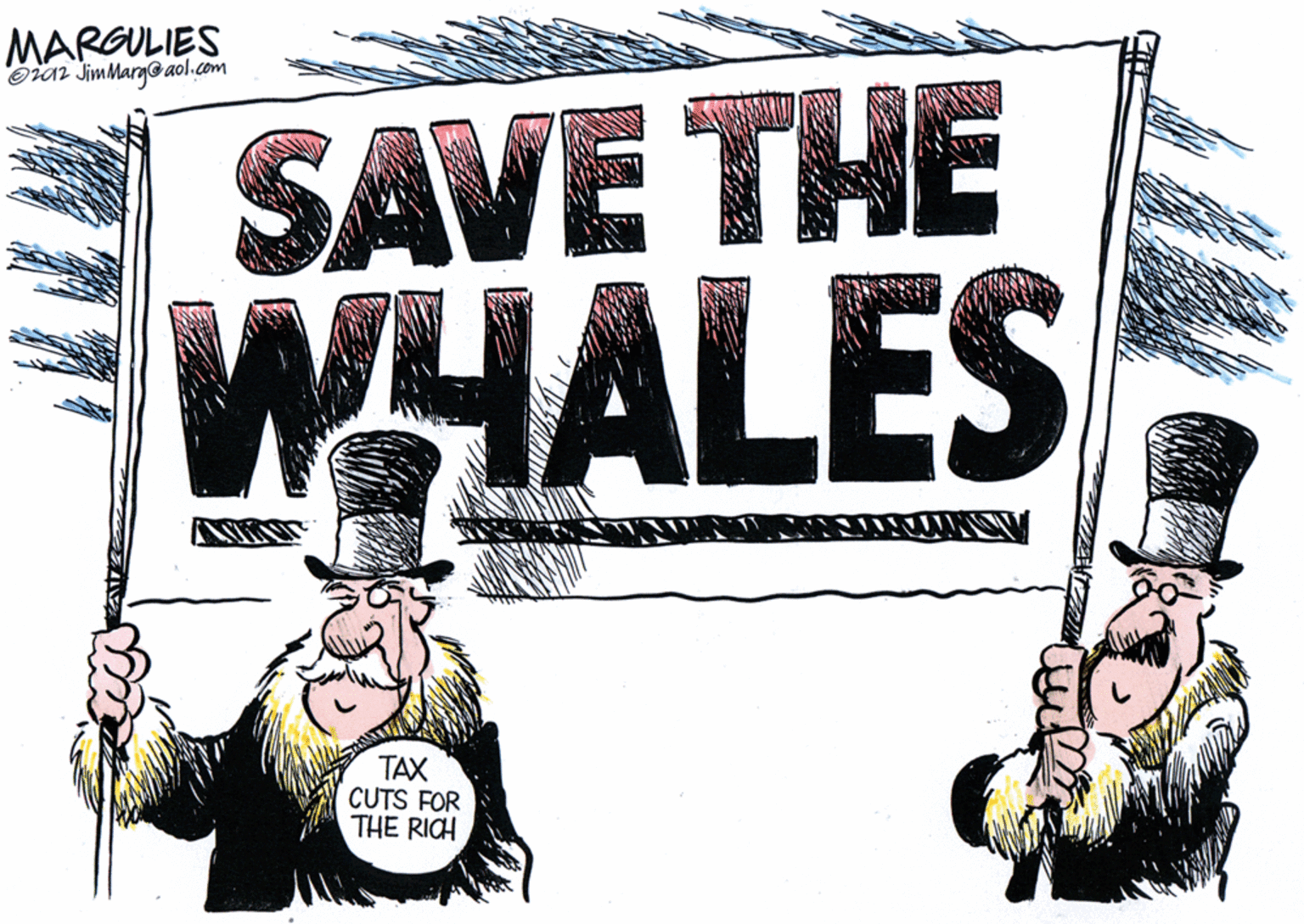 Logo OCR: MARGULIES Orar JimMargo aol.com SAVE THE WHALES TAX CUTS FOR THE RICH MARGULIES Orar JimMargo aol.com SAVE THE WHALES TAX CUTS FOR THE RICH