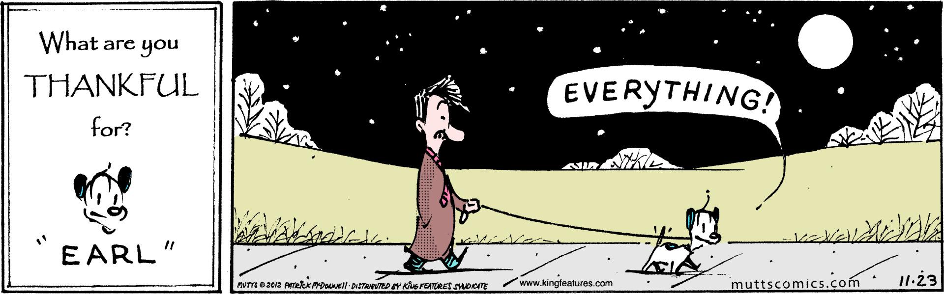 Slope OCR: What are you THANKFUL EVERYTHING! for? EARL" www.kingfeatures.com muttscomics.com 11.23 What are you THANKFUL EVERYTHING! for? EARL" www.kingfeatures.com muttscomics.com 11.23